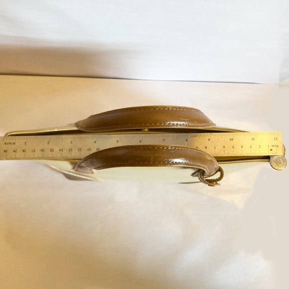 Wanlima Tan Purse Handbag with Brown Classic 5 Pocket Two Tone Zipper Clasp Logo - Picture 10 of 12